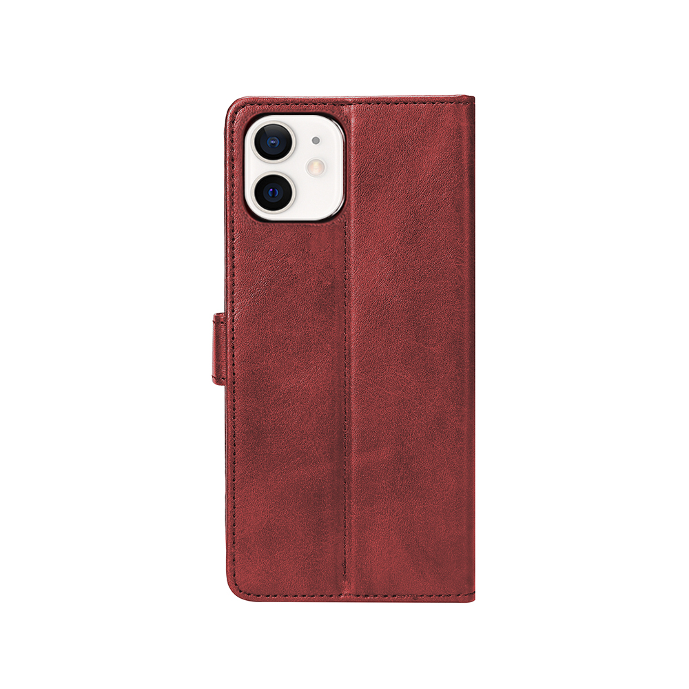 Rixus Bookcase For iPhone 11 Dark Red