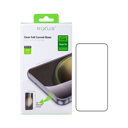 Rixus Clear HD Full Curved Edge Tempered Glass For Google Pixel 7A