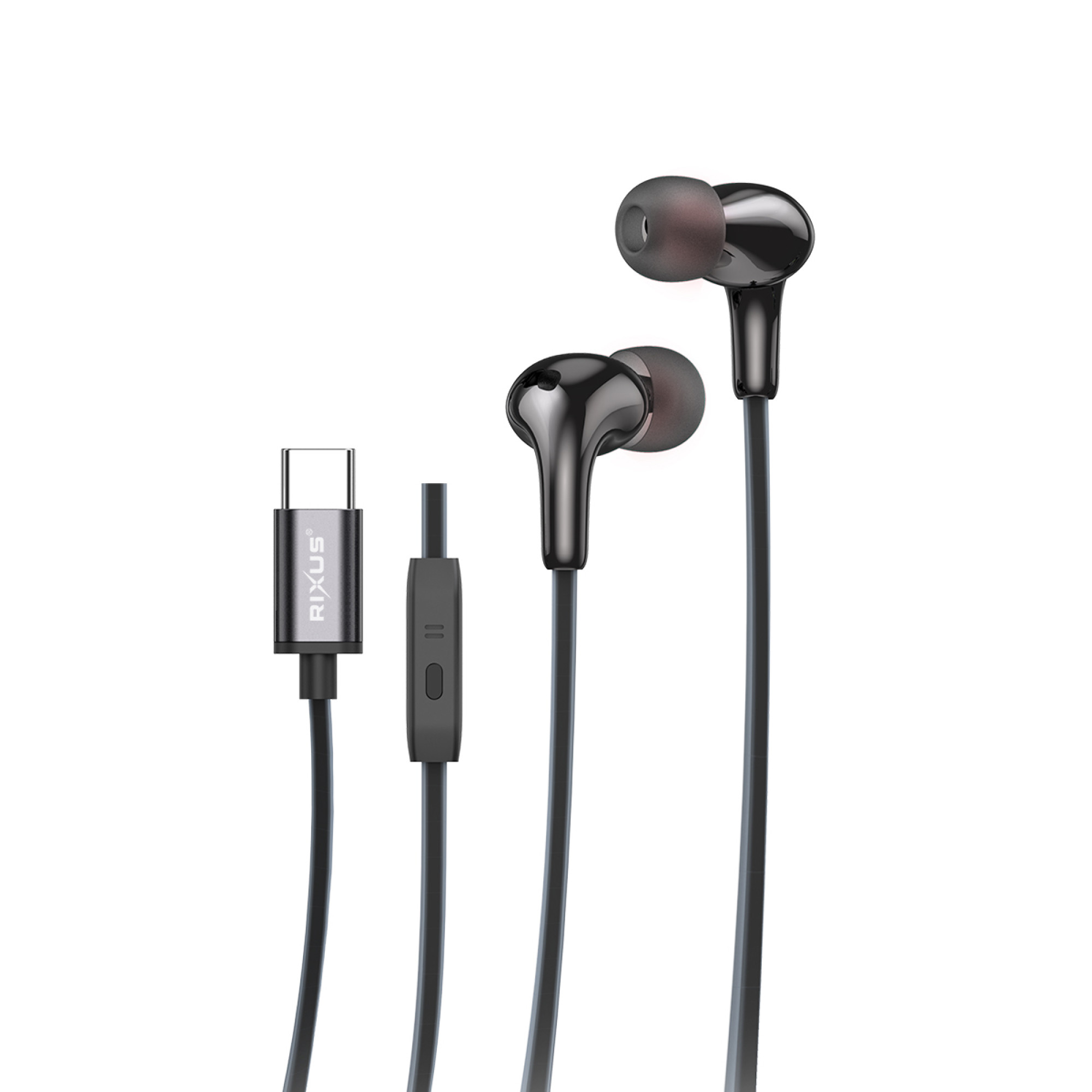Rixus Stereo InEar TypeC Wired Earphone RXHD27C Black
