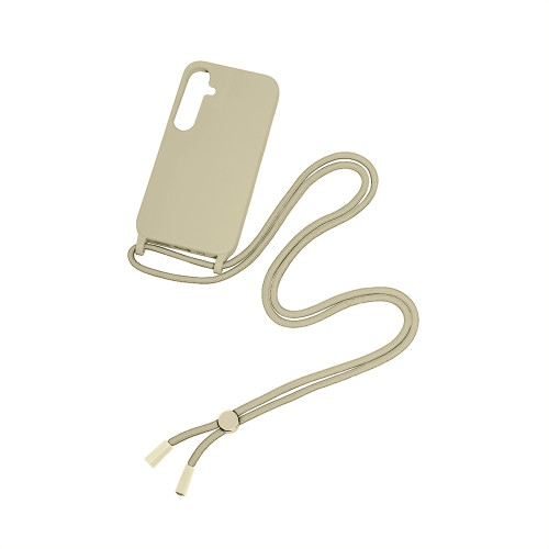 Rixus For Samsung Galaxy A35 5G TPU Necklace Cord Cover Gold