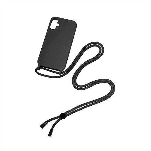 Rixus For Samsung Galaxy A05 A055F TPU Necklace Cord Cover Black